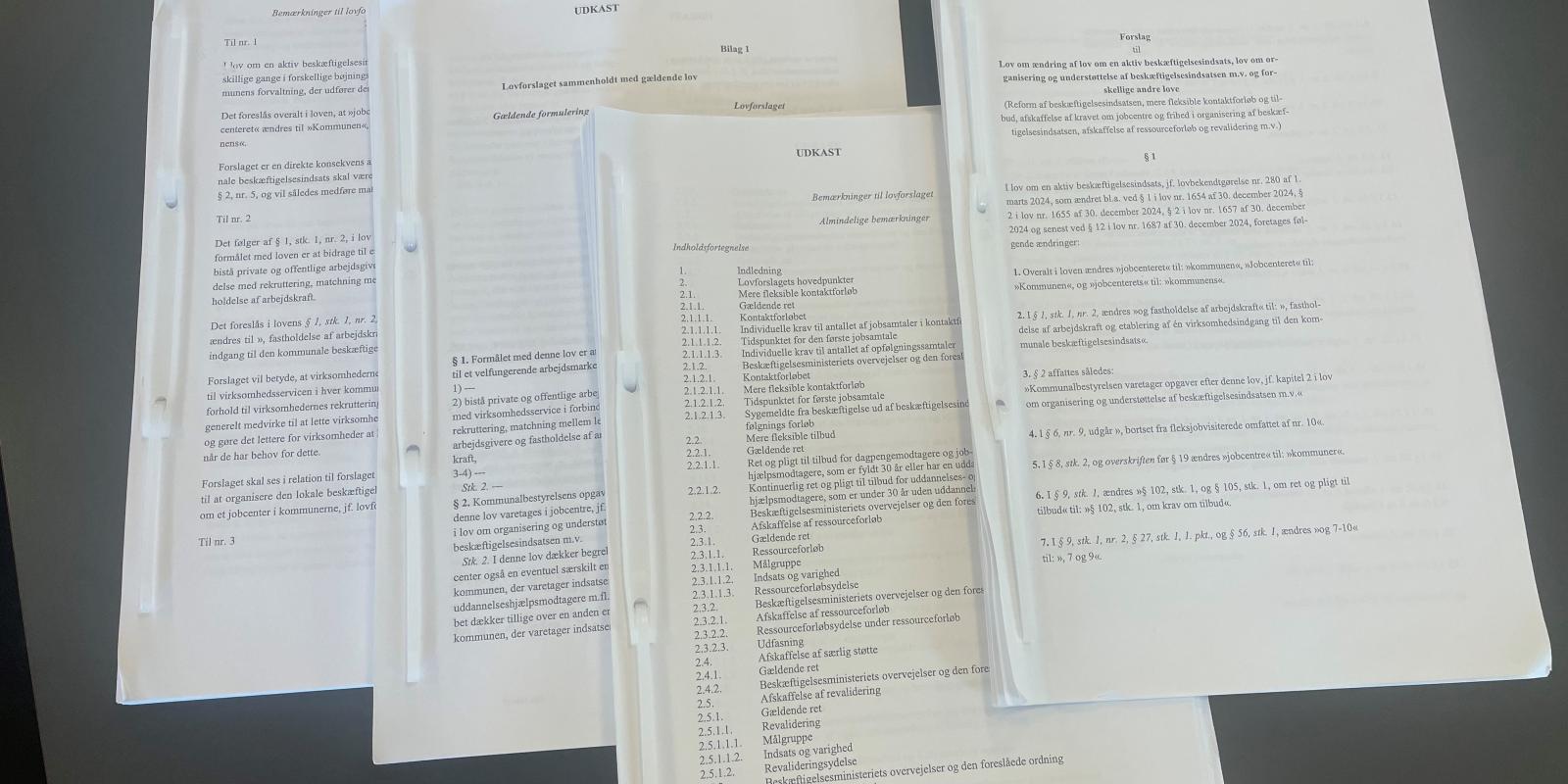 Det første lovforslag om udmøntning af dele af beskæftigelsesreformen 