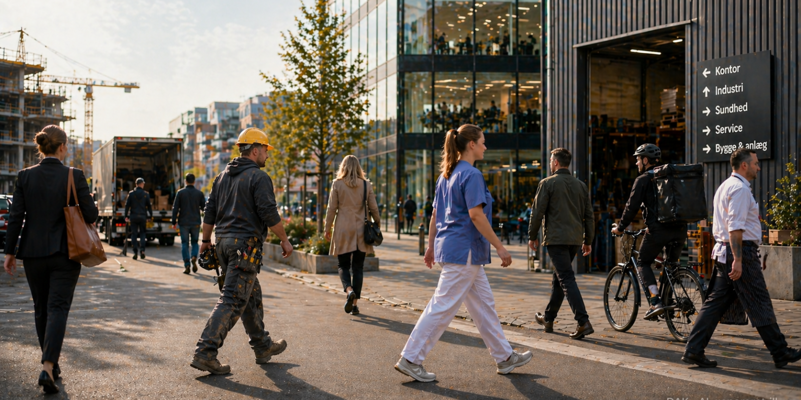 Billede af beskæftigede (AI-genereret)