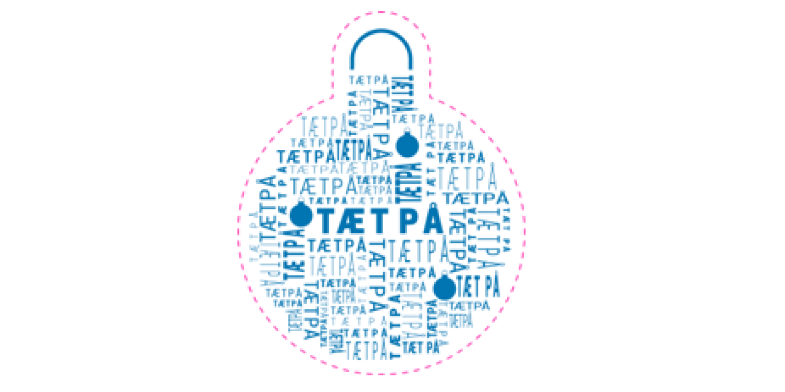 Julekugle hvor der står tæt på